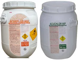 อุปกรณ์สระว่ายน้ำ ห้องอบซาวน่า คลอรีนเกล็ด/ผง/ก้อน TCCA 90% ยี่ห้อ ACUCHLOR (ญี่ปุ่น)