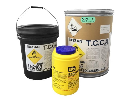 อุปกรณ์สระว่ายน้ำ ห้องอบซาวน่า คลอรีนเกล็ด/ผง TCCA90% ยี่ห้อ NISSAN (ญี่ปุ่น) 